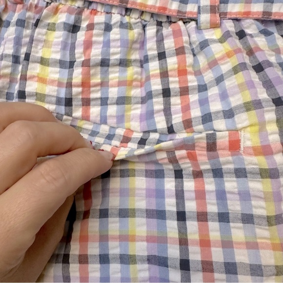 LOFT Multicolor Plaid Seersucker Paperbag Shorts - Picture 9 of 13